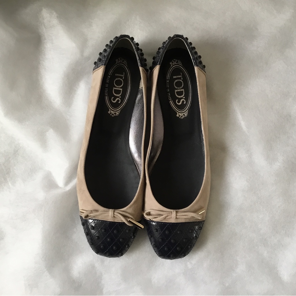 Tod’s Dew Two-Tone Ballet Flat, Size 8